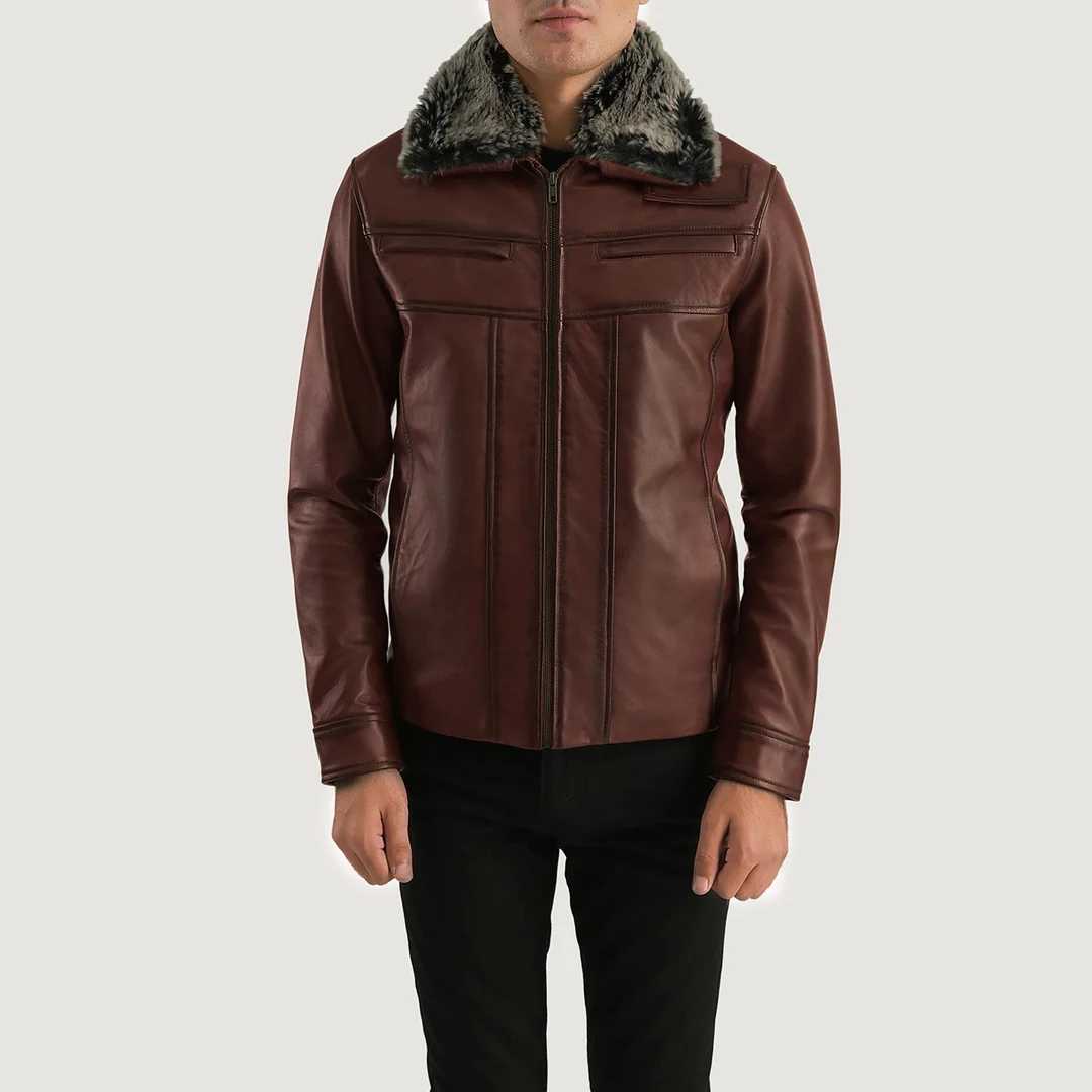 Fur Brown Leather Jacket