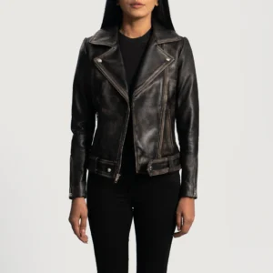 Rumy Brown Biker Leather Jacket
